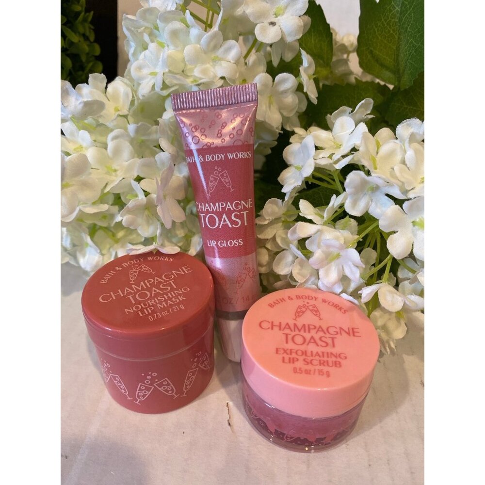 Bath & Body Works “Champagne Toast” New 3-Pc Lip Care Set